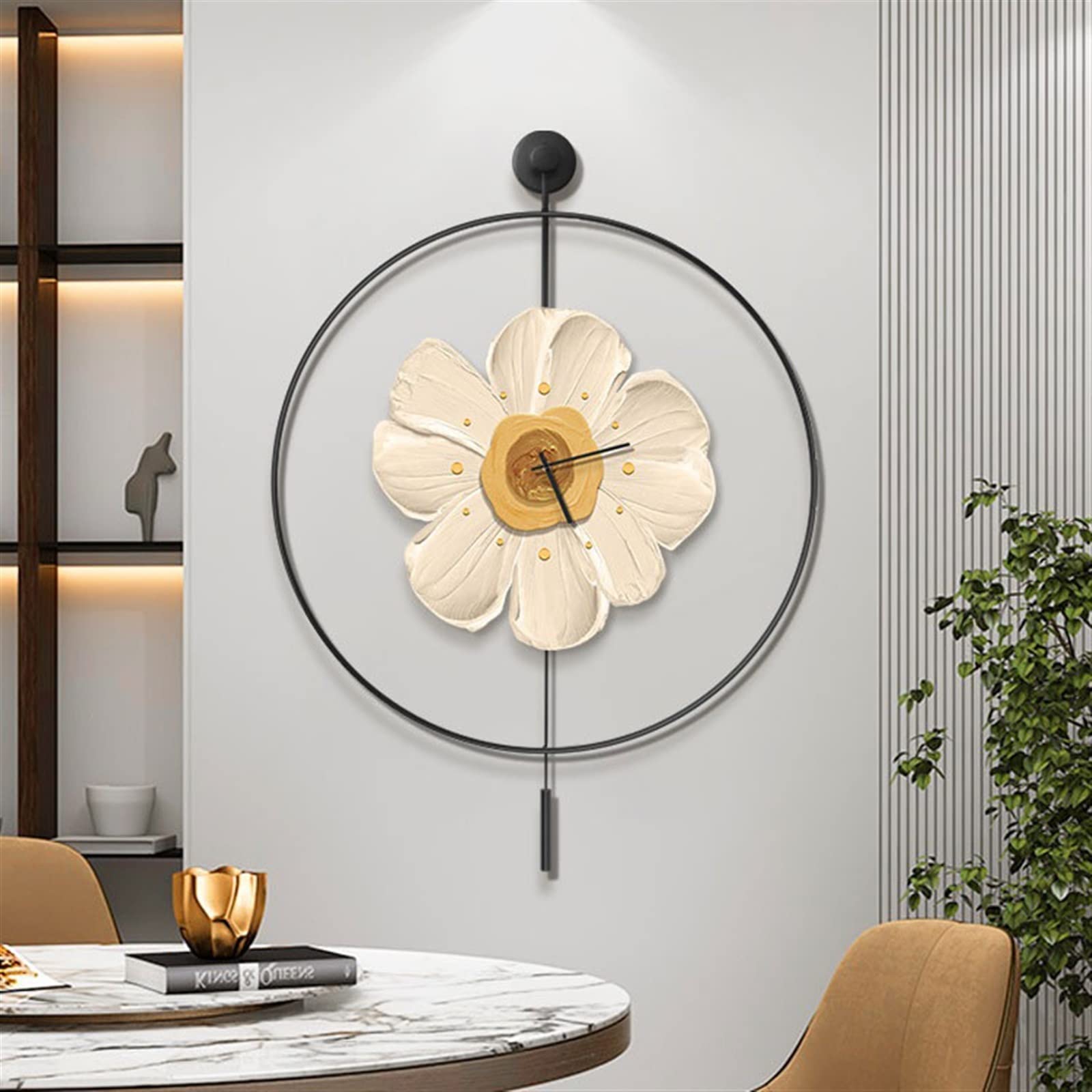 Clock for Living Room Creative Flower Shaped Decorative Clock